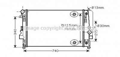 AVA QUALITY COOLING ms2460 -  Радиатор, охлаждение двигателя